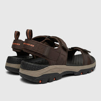 Skechers Men's Adventure Sandal Tresmen 205112 in chocolate brown, featuring adjustable straps and a rugged outsole, viewed