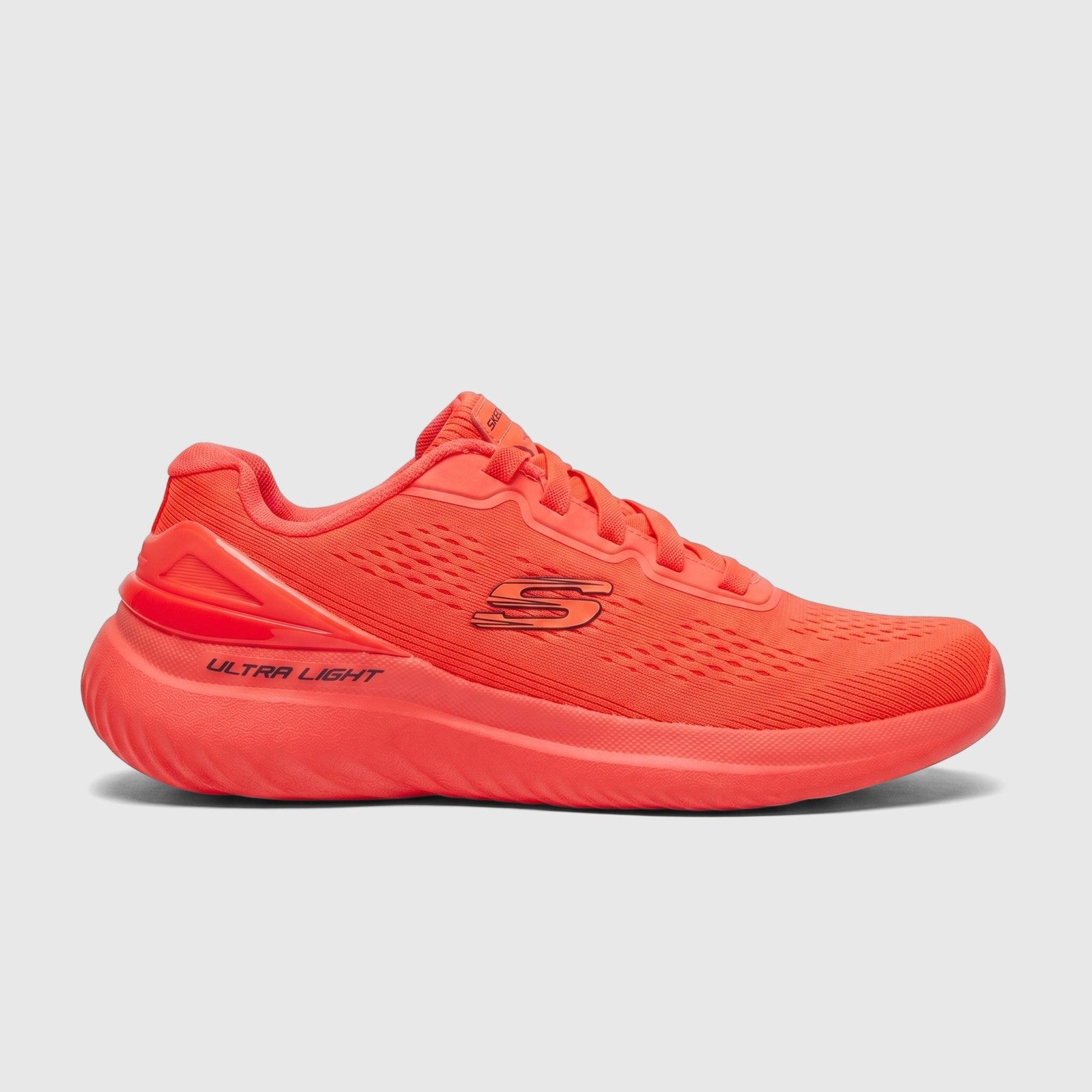 Skechers Men's Comfort Sneaker Bounder 2.0 232776 in bright coral, shown from a side profile.