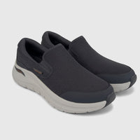 Skechers Men's Comfort Slip On Sneaker Arch Fit 2.0 232706 in charcoal gray mesh, shown at an angle.