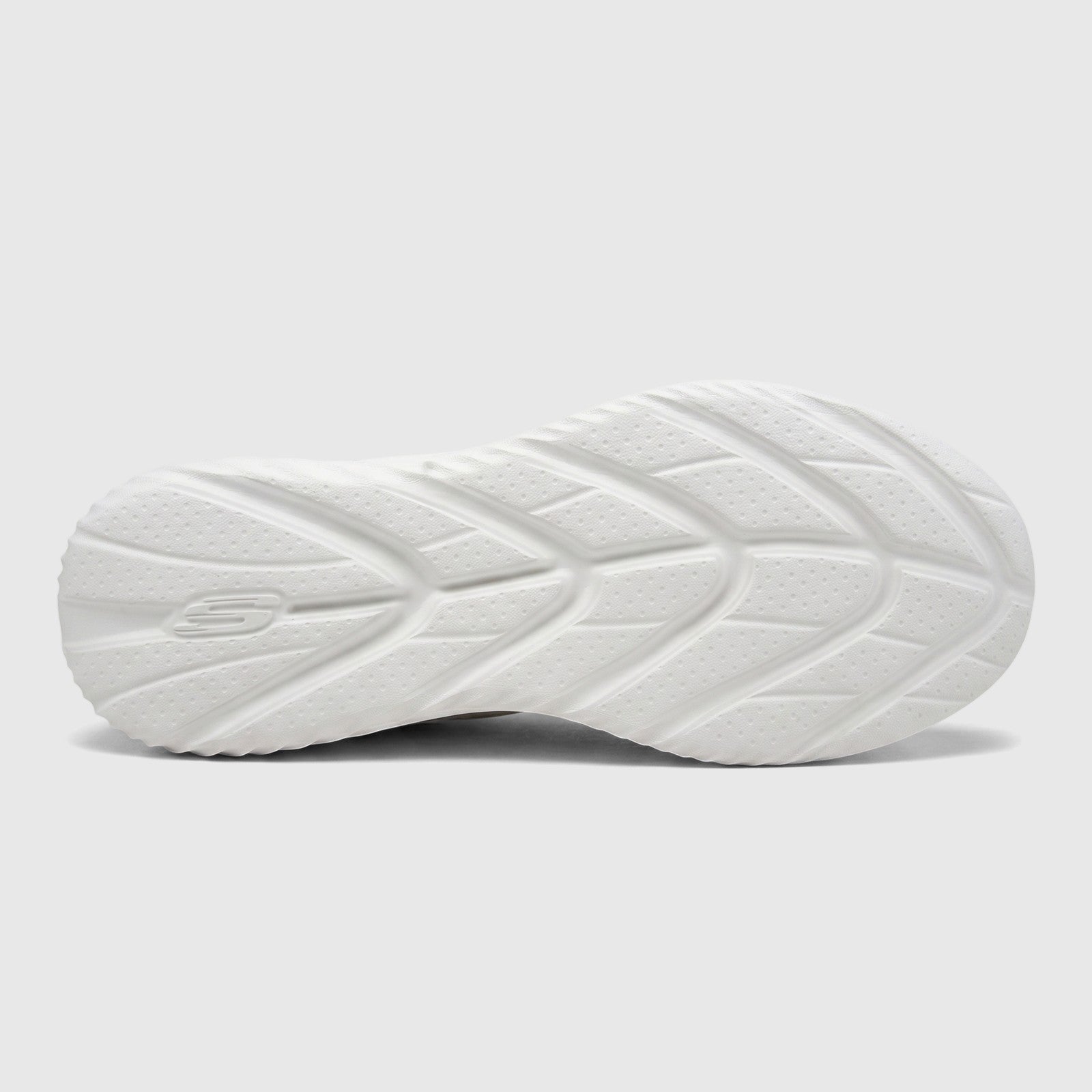Skechers Men's Comfort Sneaker Bounder 2.0 with a white textured outsole featuring a distinct tread pattern and Skechers