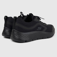 Black Skechers Men's Comfort Sneaker Go Walk Flex 216508, featuring a mesh upper, textured sole, and 'GOWALK' branding.