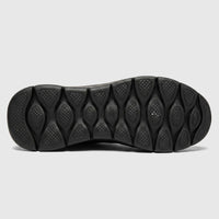 Black Skechers Men's Comfort Sneaker Go Walk Flex 216508, showing the textured rubber sole from below.