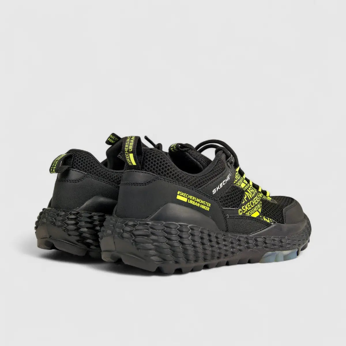 Skechers Men's Comfort Sneaker Monster 232189 Black Lime SM91 Sneakers | familyshoecentre
