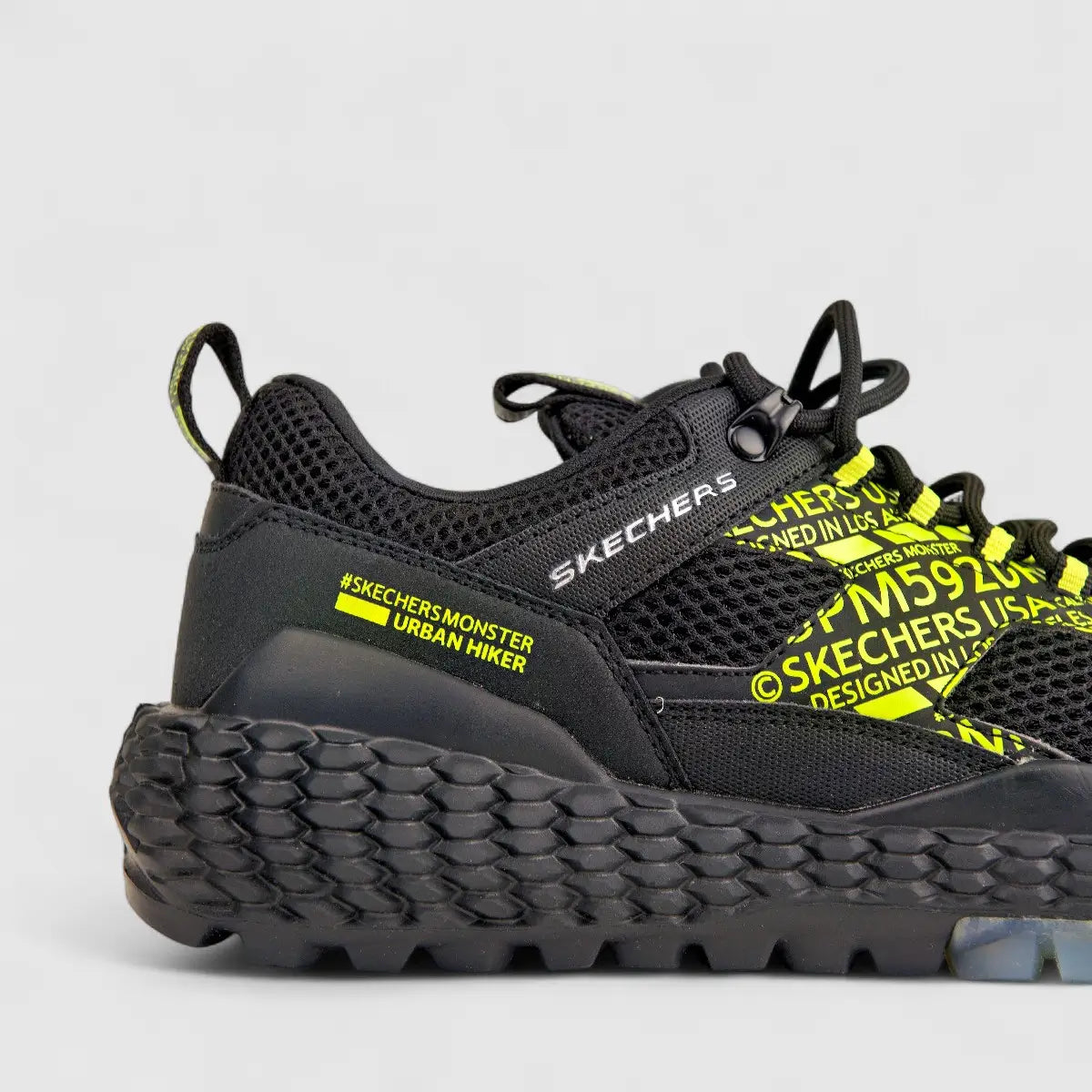 Skechers Men's Comfort Sneaker Monster 232189 Black Lime SM91 Sneakers | familyshoecentre