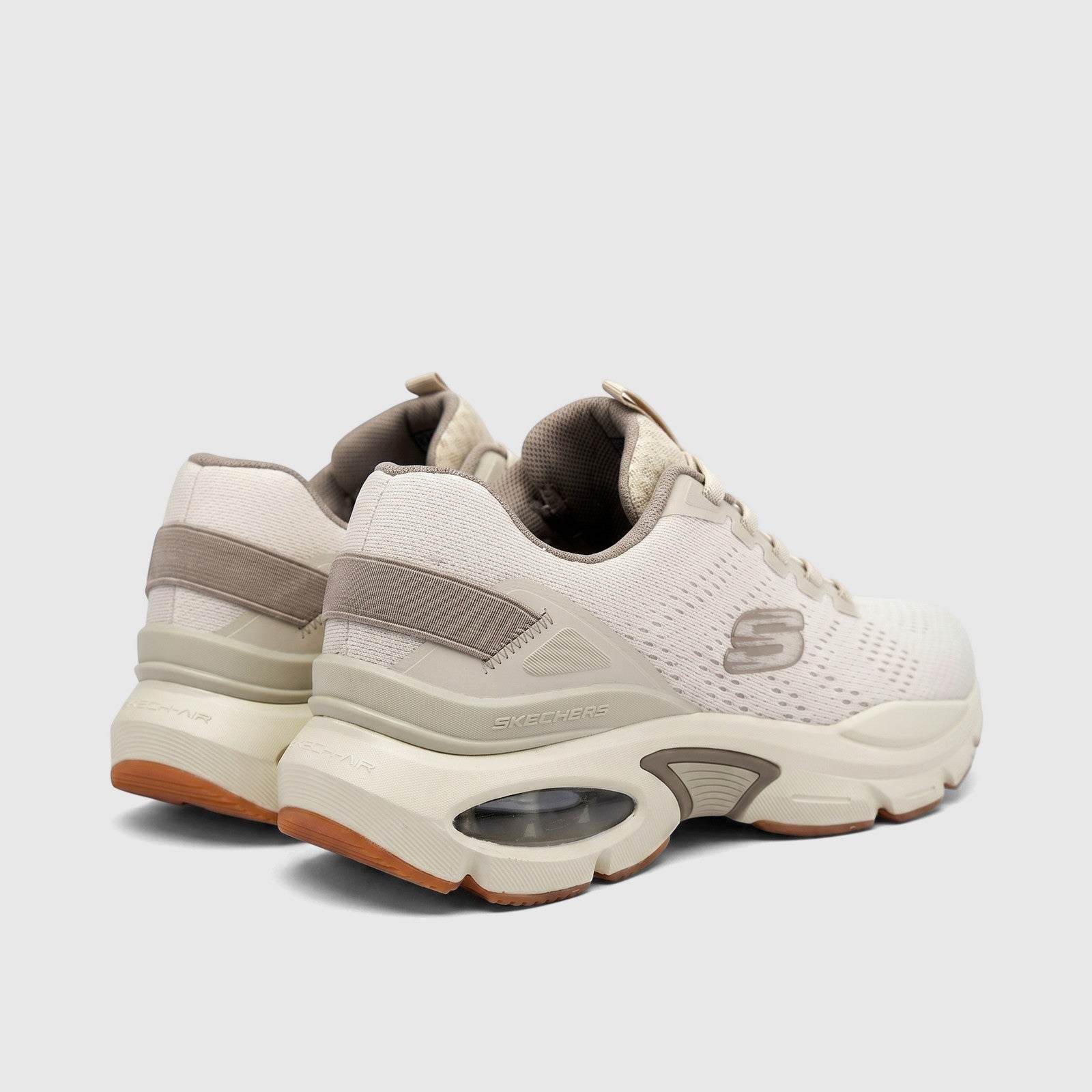 Rear-side view of Skechers Men's Comfort Sneaker Skech-Air Ventura 232655 in off-white, showing mesh upper and air cushion