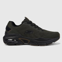 Skechers Men's Comfort Sneaker Skech-Air Ventura 232655 in olive and black, shown from a side view.