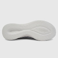 Light grey Skechers Ultra Flex 3.0 sneaker sole with a textured pattern, viewed from the bottom side on a white background.