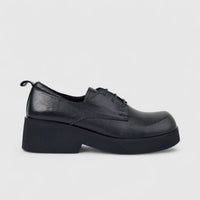 Sofia Mare Ladies Leather Chunky Sole Lace Up 12022 Black SF93