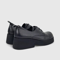 Sofia Mare Ladies Leather Chunky Sole Lace Up 12022 Black SF93