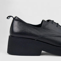 Sofia Mare Ladies Leather Chunky Sole Lace Up 12022 Black SF93