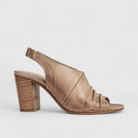 Sofia Mare Ladies Leather Comfort Block Heel Sandal 10834 Beige SF75