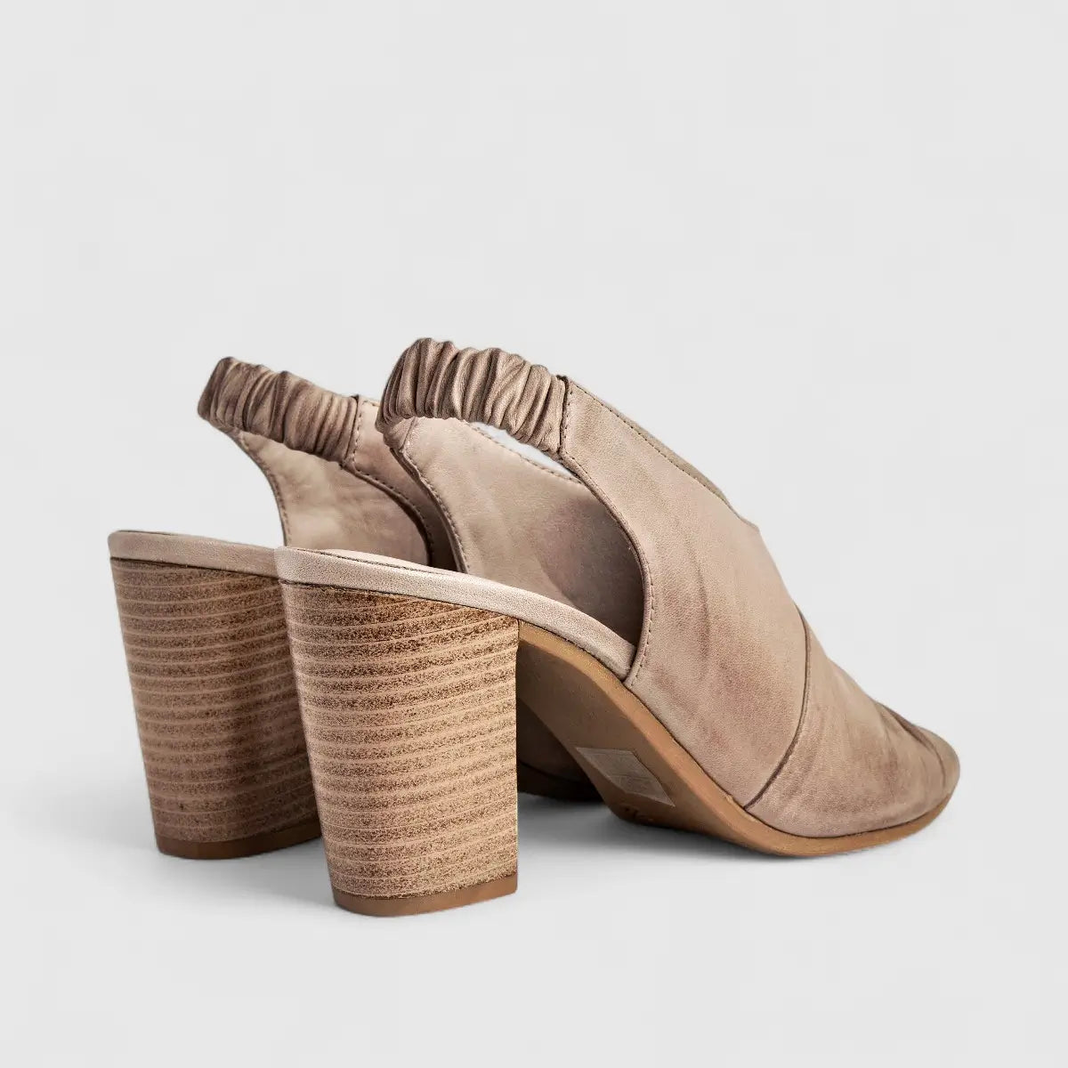 Sofia Mare Ladies Leather Comfort Block Heel Sandal 10834 Beige SF75