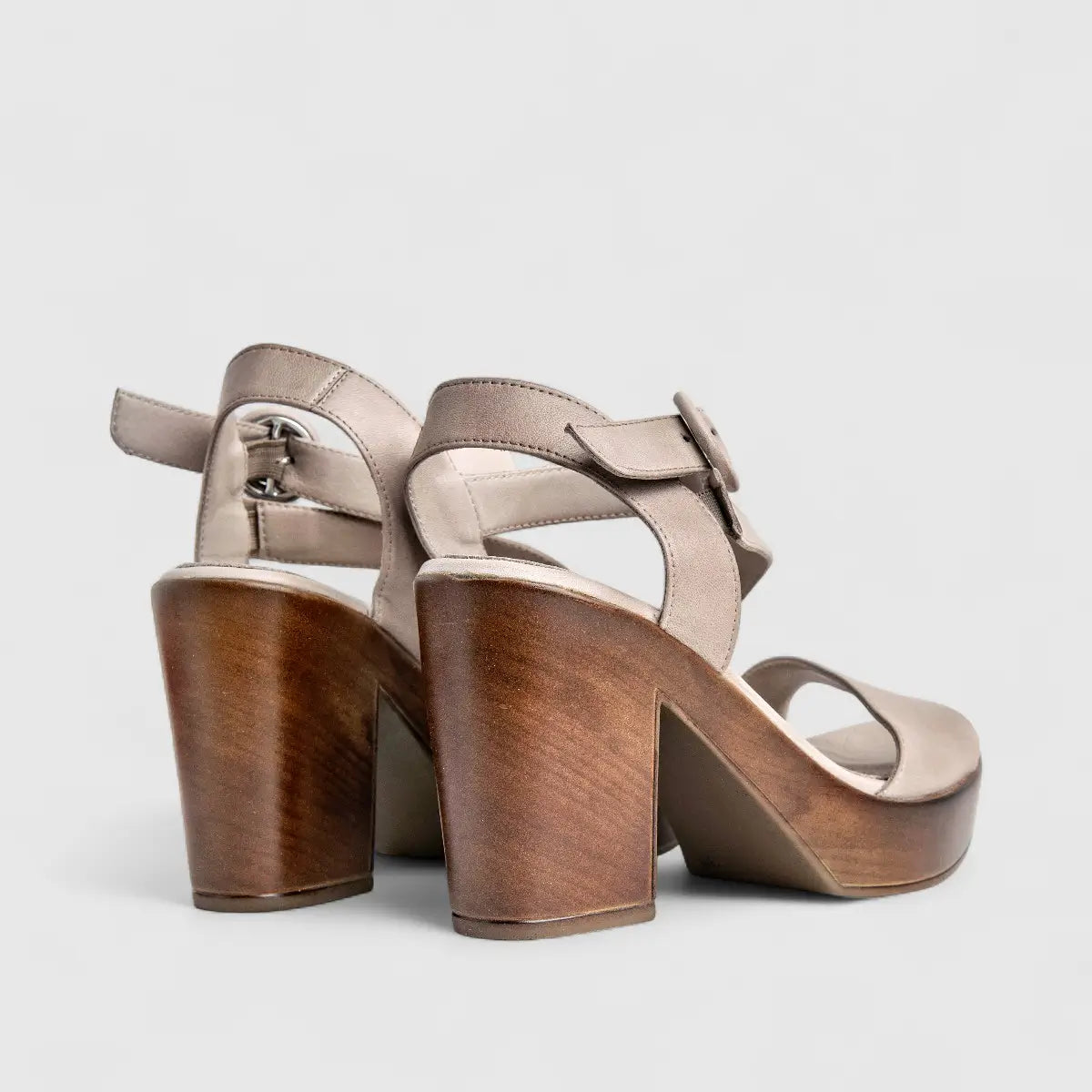 Sofia Mare Ladies Leather Comfort Block Heel Sandal 11818 Beige SF81