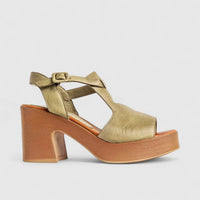 Sofia Mare Ladies Leather Comfort Block Heel Sandal 11888 Green SF78
