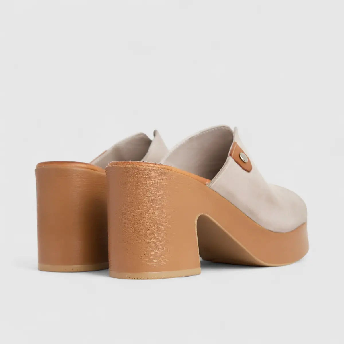 Sofia Mare Ladies Leather Comfort Push In Block Heel Sandal 11822 Beige SF77