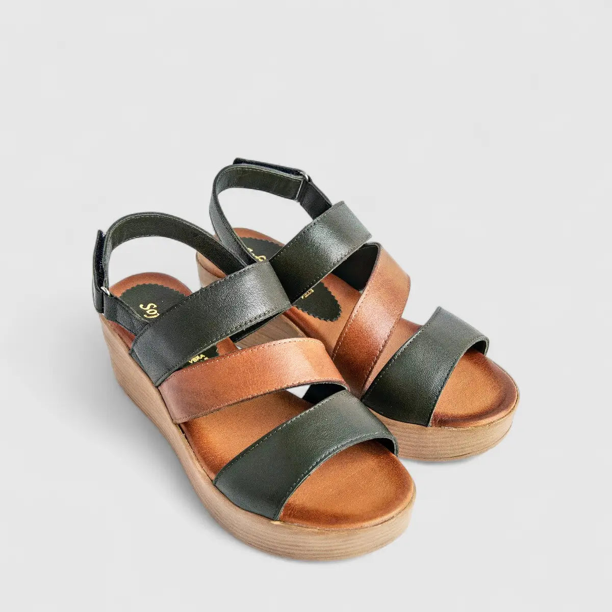 Sofia Mare Ladies Leather Comfort Sandal 11858 Tan Multi SF86