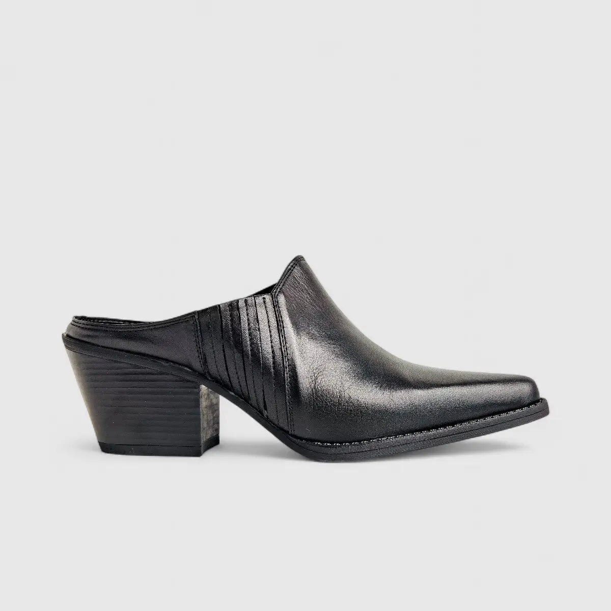 Sofia Mare Ladies Leather Cowboy Mule 11800 Black SF73