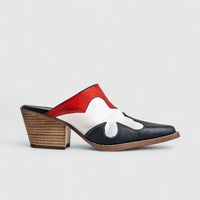 Sofia Mare Ladies Leather Cowboy Mule 11819XG Red Multi SF72