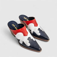 Sofia Mare Ladies Leather Cowboy Mule 11819XG Red Multi SF72