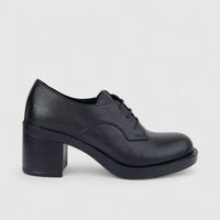 Sofia Mare Ladies Leather Lace Up With Block Heel 11044 Black SF92