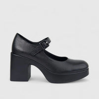 Sofia Mare Ladies Leather Mary Jane Shoe With Block Heel 11708 Black SF90
