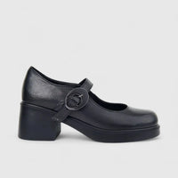 Sofia Mare Ladies Leather Mary Jane Shoe With Block Heel 12020 Black SF89