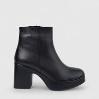 Sofia Mare Ladies Leather Ankle Boot With Block Heel 11079 Black SB85