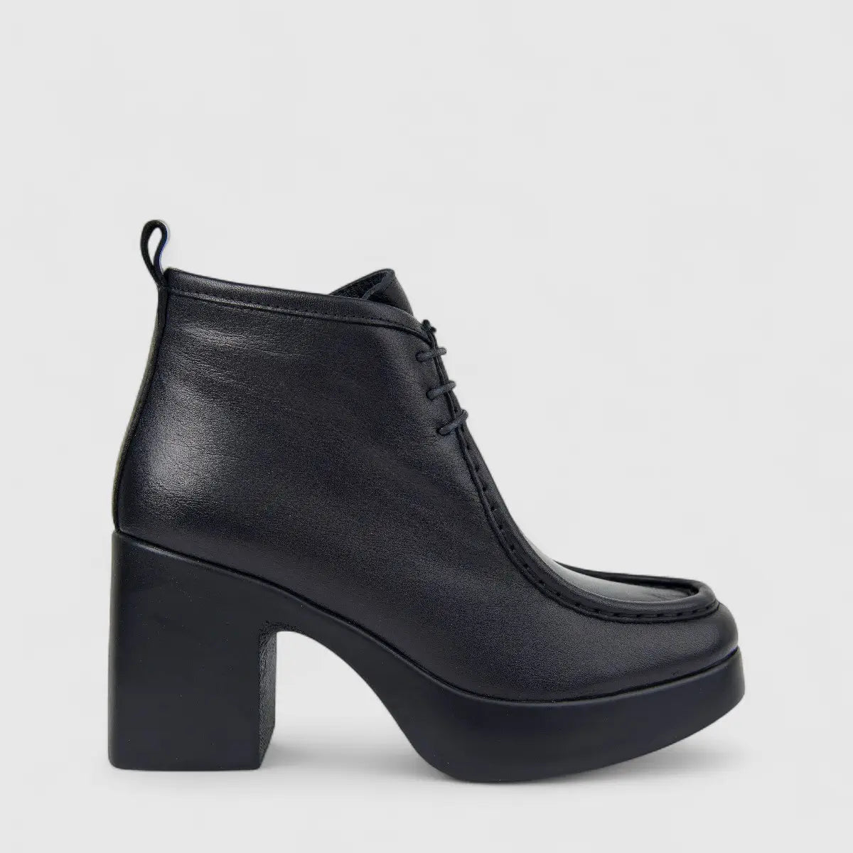 Sofia Mare Ladies Leather Ankle Boot With Block Heel 11510 Black SB84