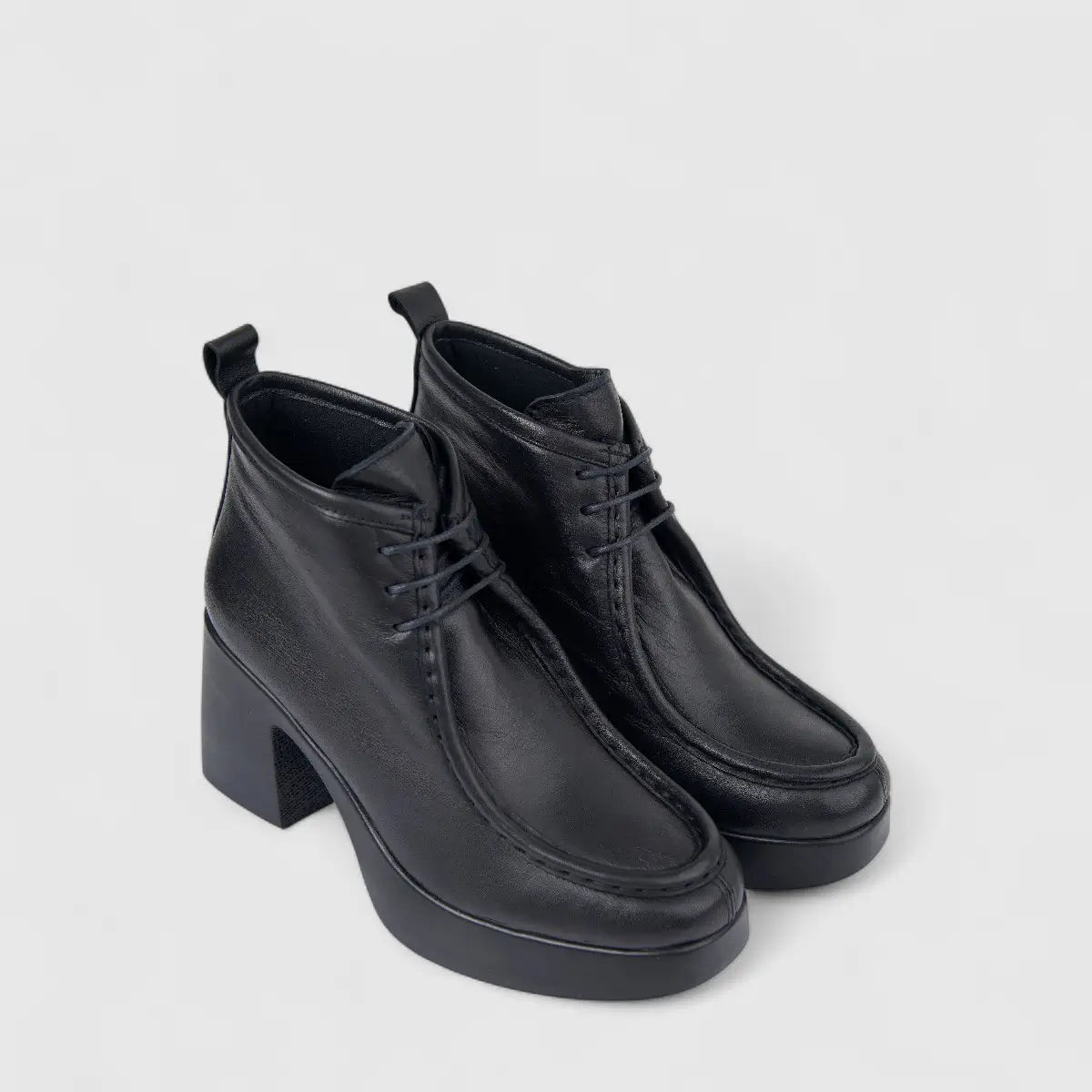 Sofia Mare Ladies Leather Ankle Boot With Block Heel 11510 Black SB84