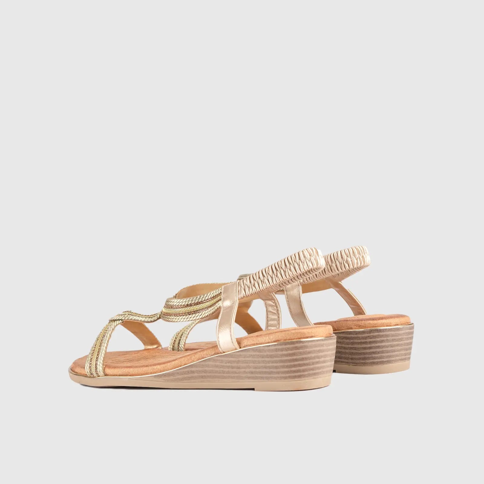 Soft Style Naila Flat Comfort Sandal Gold 01484 Sandals | familyshoecentre