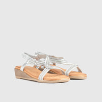 Soft Style Naila Flat Comfort Sandal Silver 01484 Sandals | familyshoecentre