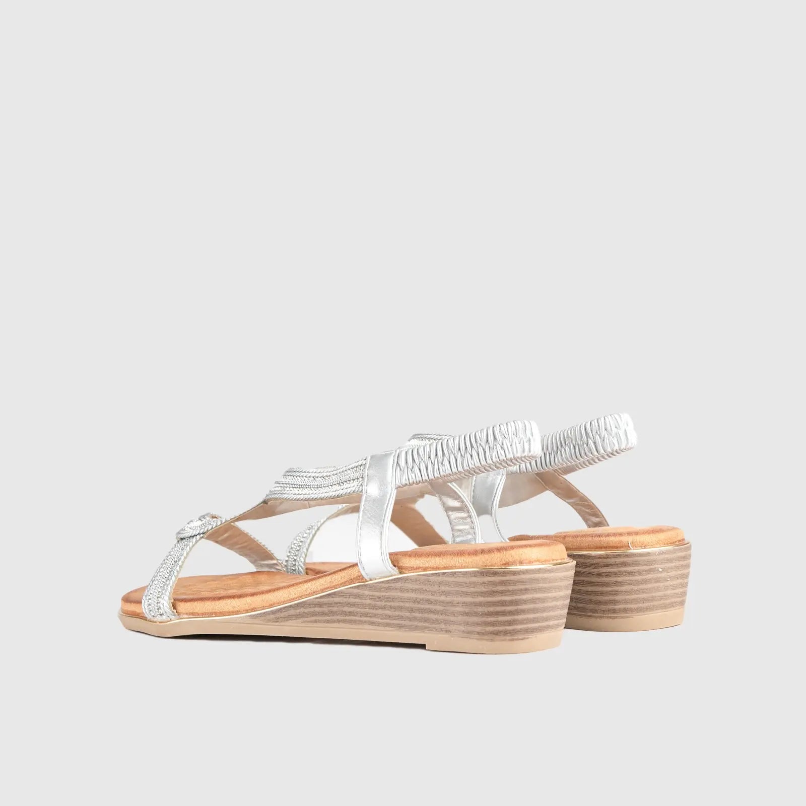 Soft Style Naila Flat Comfort Sandal Silver 01484 Sandals | familyshoecentre