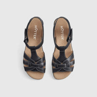 Solstice Comfort Leather Sandal Black Sandals | familyshoecentre