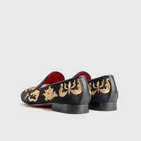 Statement Dress Loafers 1214 Black/Gold Loafers | familyshoecentre