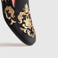 Statement Dress Loafers 1214 Black/Gold Loafers | familyshoecentre