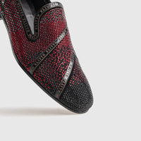 Statement Dress Loafers 3606 Black-Red Stones Loafers | familyshoecentre