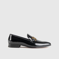 Statement Dress Loafers KZ-12 Black Patent Loafers | familyshoecentre