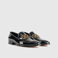 Statement Dress Loafers KZ-12 Black Patent Loafers | familyshoecentre