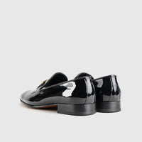 Statement Dress Loafers KZ-12 Black Patent Loafers | familyshoecentre