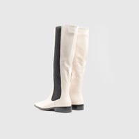 Statement Rider Boot Black/White Car028 Boots | familyshoecentre