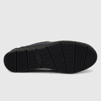 Thea Comfort Shoe Navy 01358 shown from outsole view with black rubber sole and textured tread for grip.