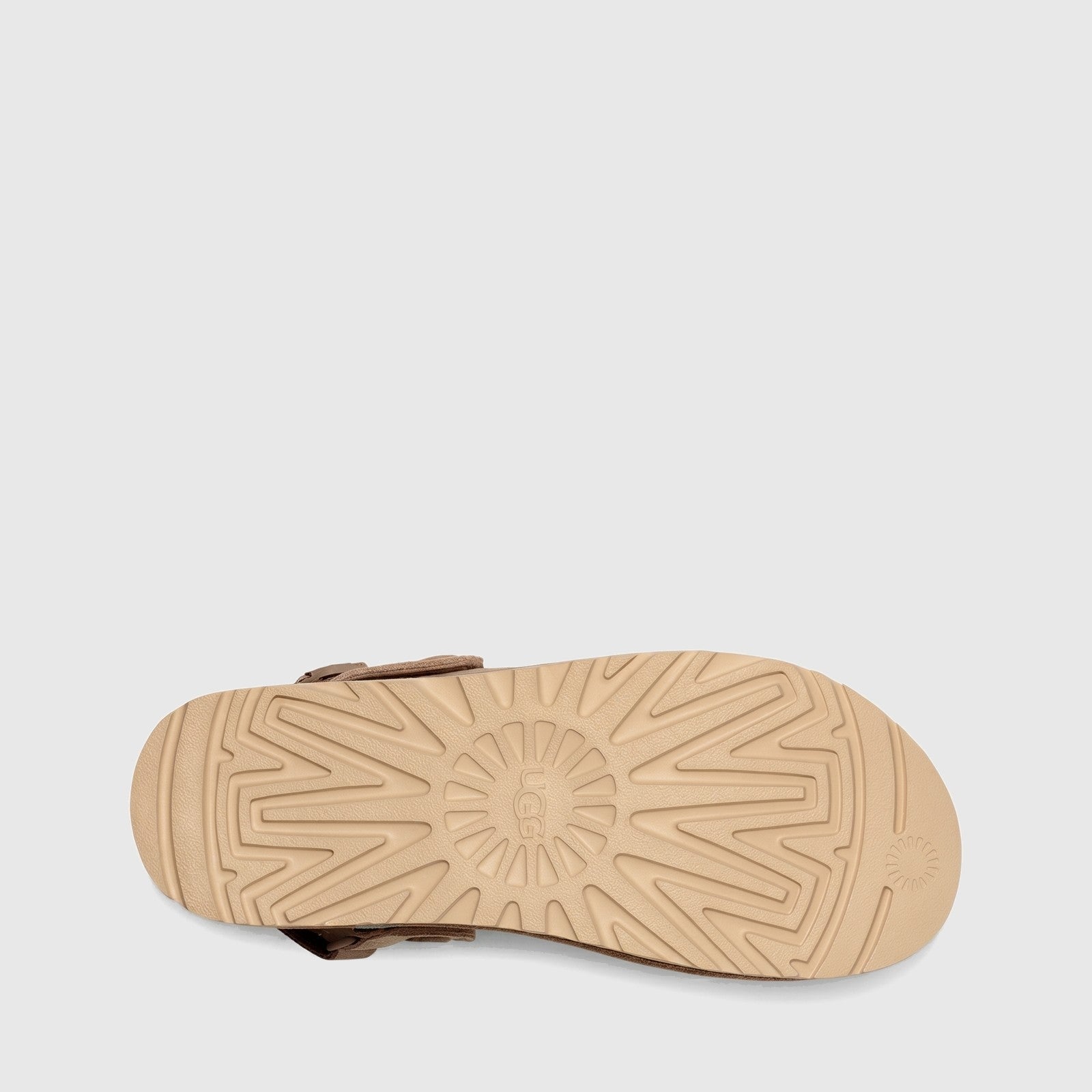 Ugg Ladies Goldenstar Clog Sand 1138252 in sand color, bottom view showing beige rubber outsole tread.