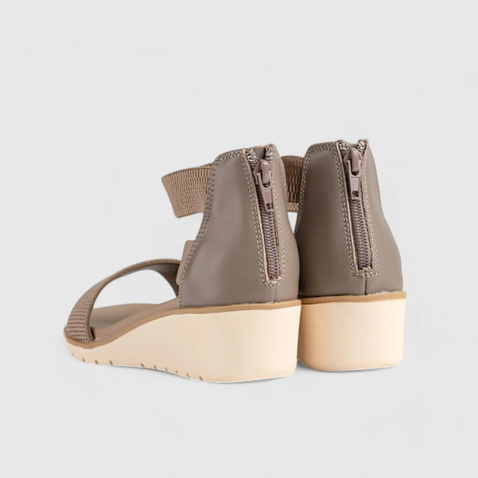 Willows Comfort Wedge Sandal Beige 01370 Wedges | familyshoecentre