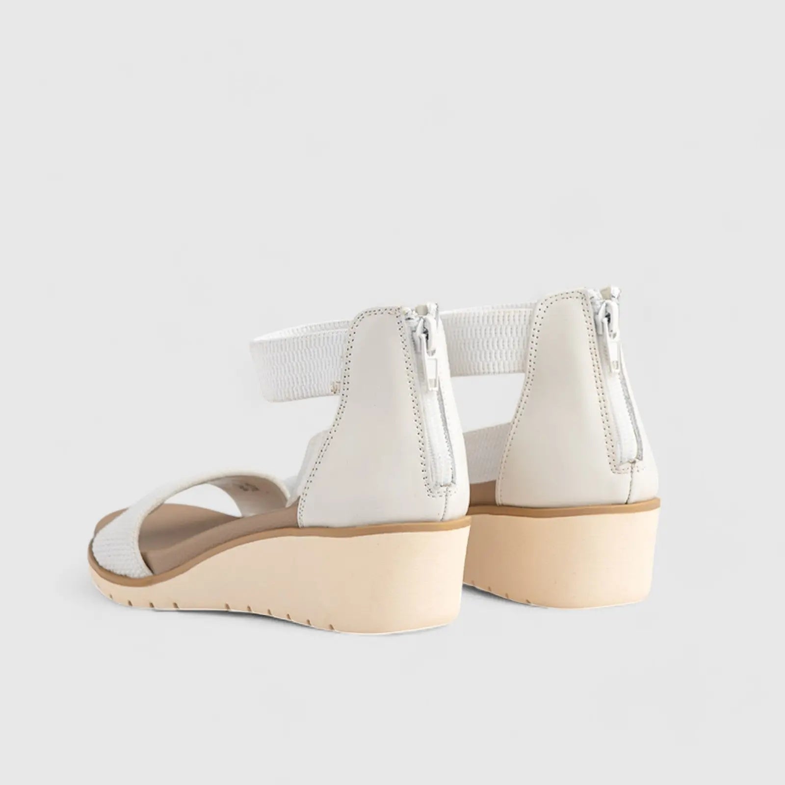 Willows Comfort Wedge Sandal White 01371 Wedges | familyshoecentre