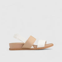 Zura Strap Comfort Sandal White 01373 LADIES FLATS | familyshoecentre