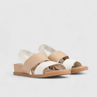 Zura Strap Comfort Sandal White 01373 LADIES FLATS | familyshoecentre