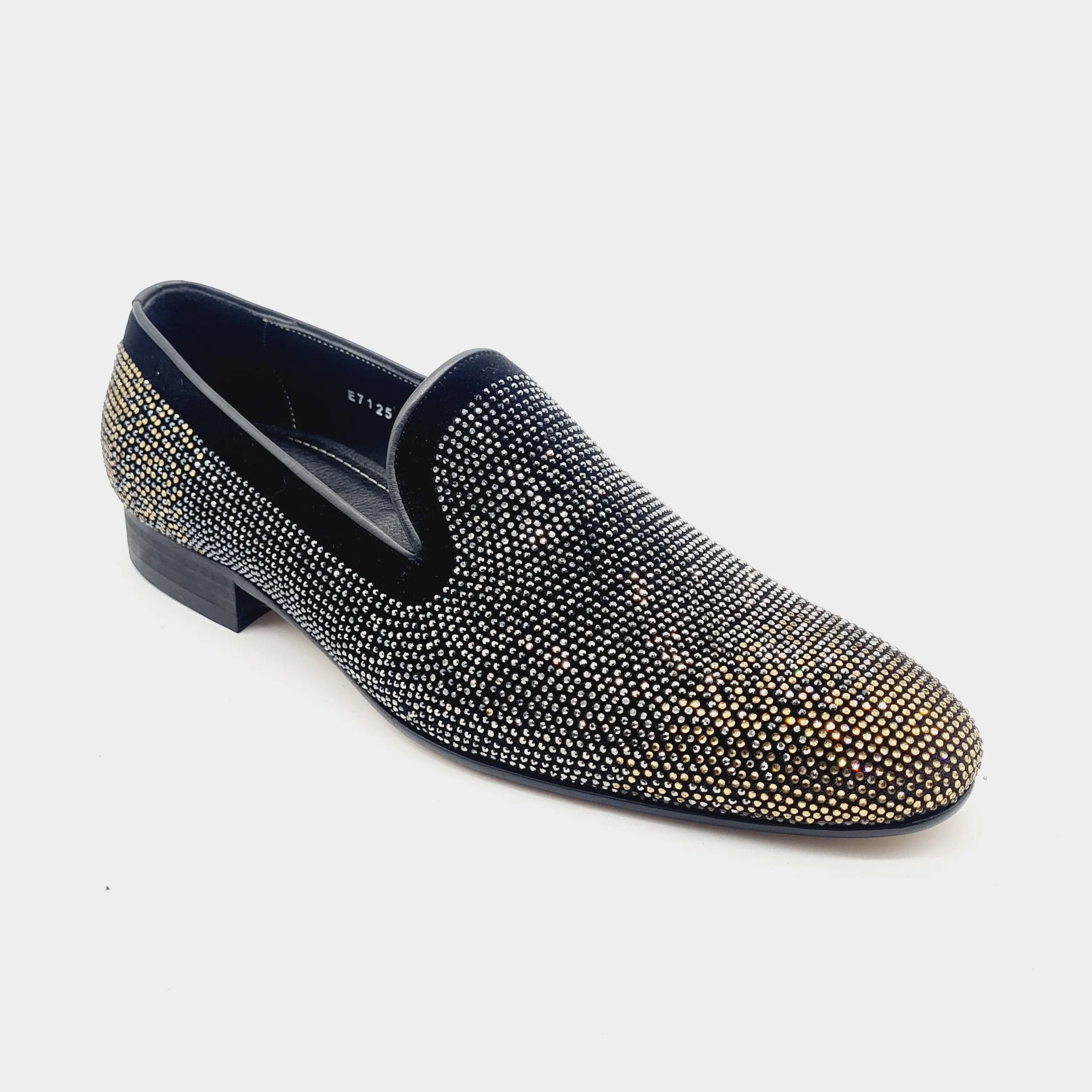ELI044 BLACK/GOLD Loafers | familyshoecentre