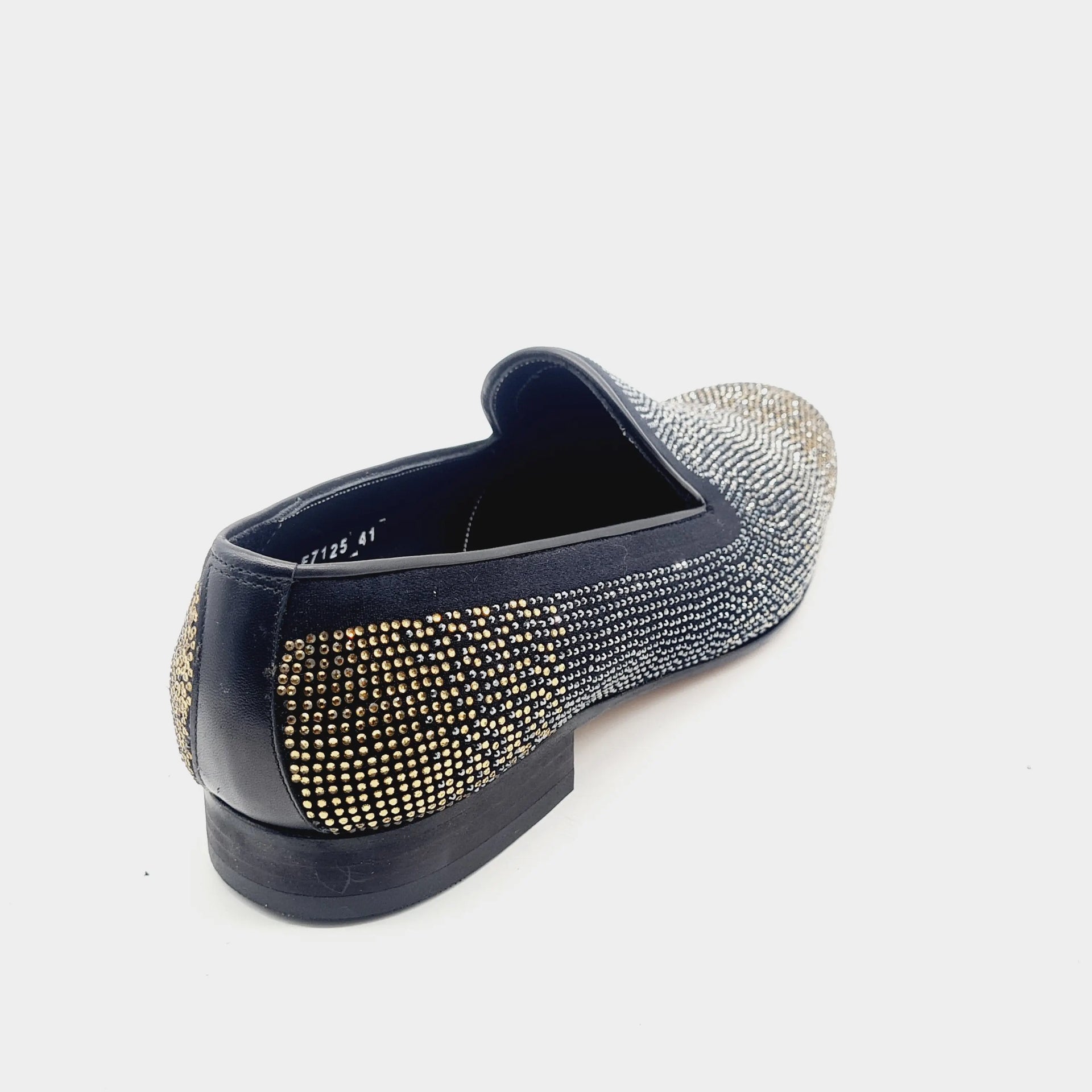 ELI044 BLACK/GOLD Loafers | familyshoecentre