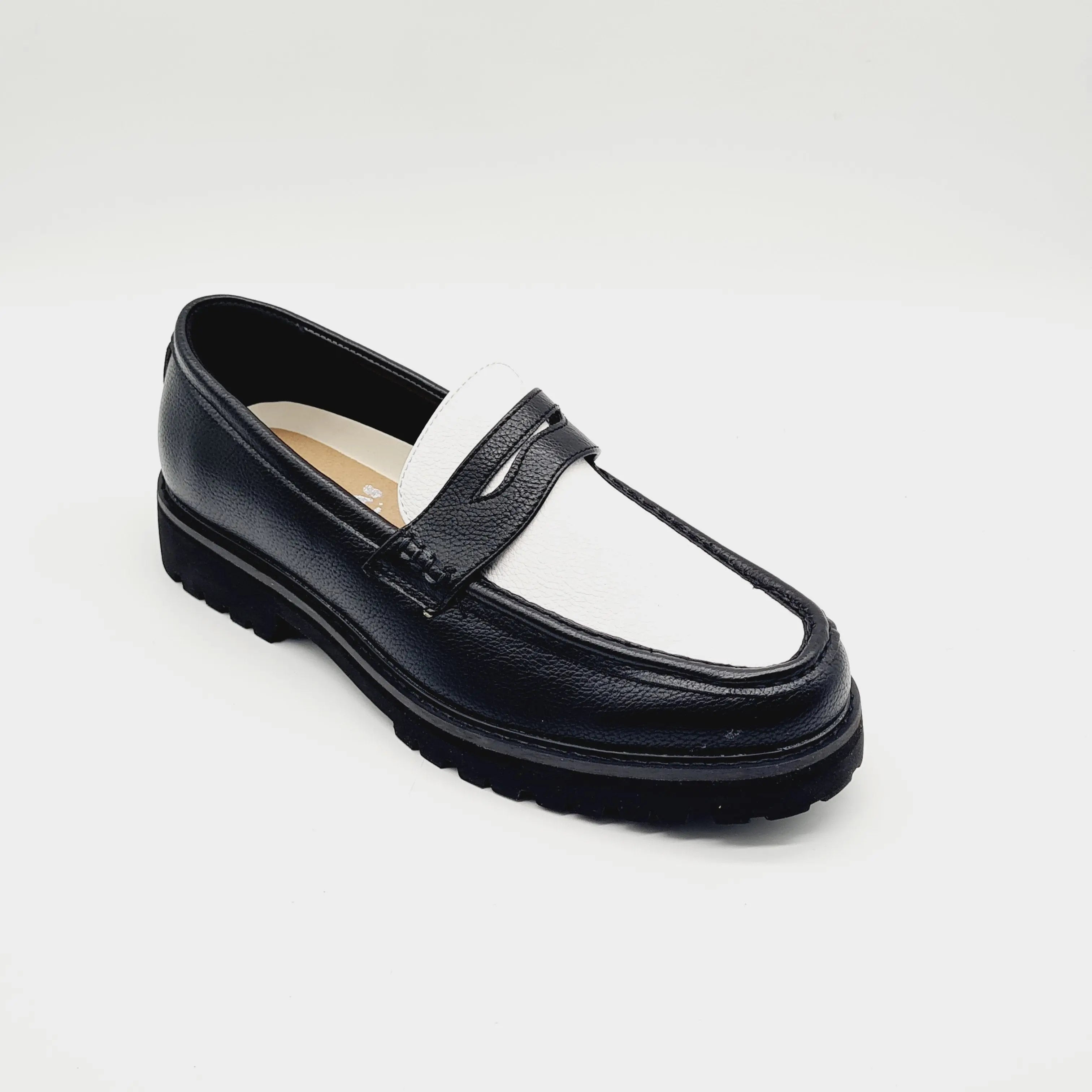 K7 LUFIANO BLACK/WHITE LADIES Loafers | familyshoecentre