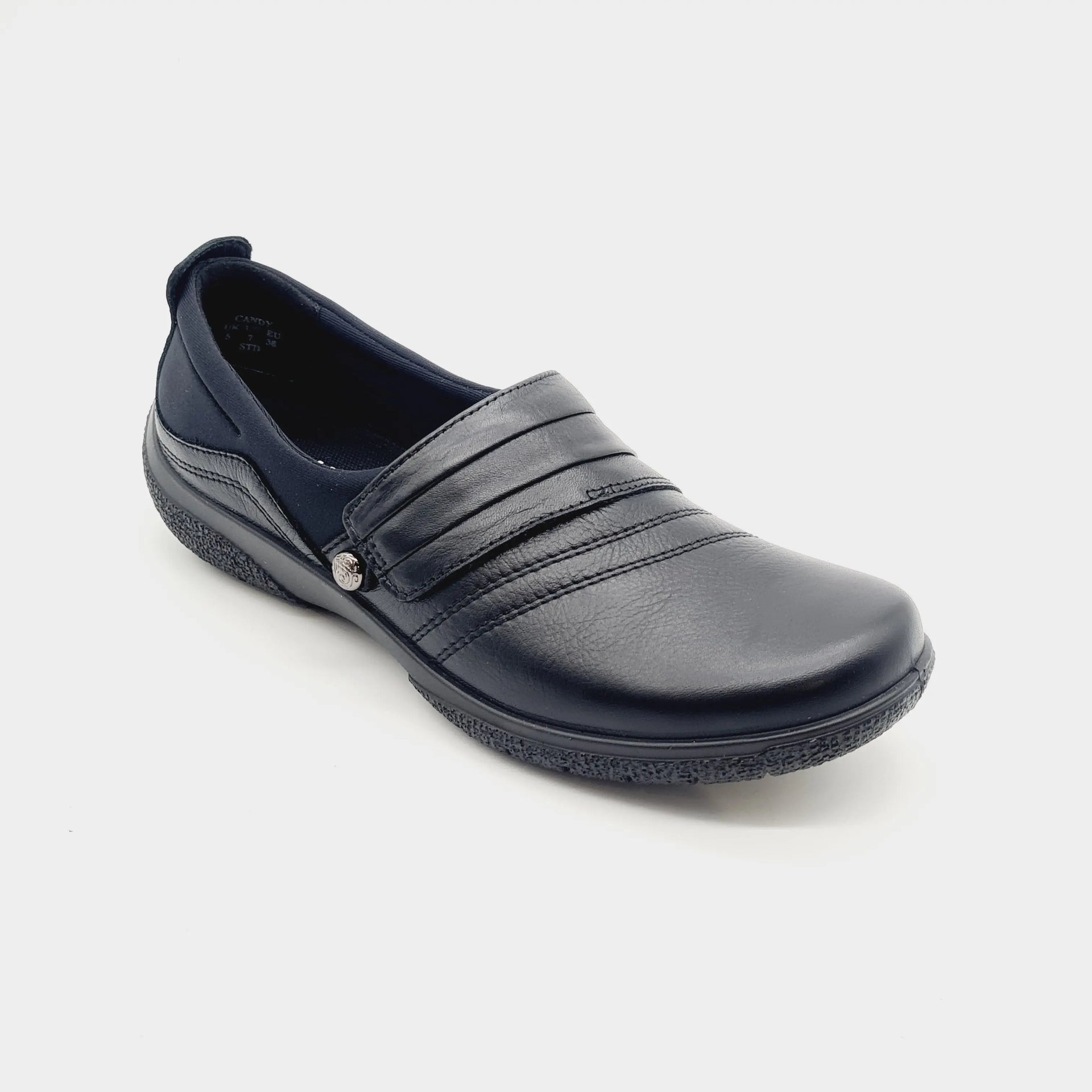HOTTER CANDY BLACK Loafers | familyshoecentre